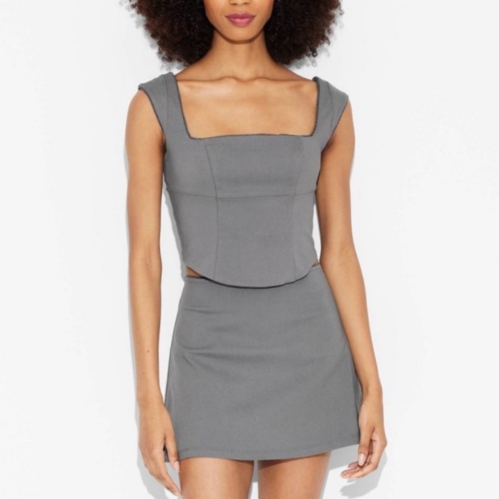 Women’s grey Mini Skort and Top Matching Set size XS